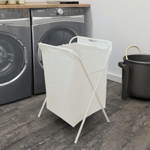 Rangement pour meubles Vêtements sales Panier <span class=keywords><strong>à</strong></span> <span class=keywords><strong>linge</strong></span> pliable en plastique Peva avec cadre en X pour salle de bain - Product Image 5