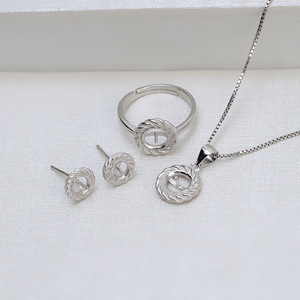 Boucles d'oreilles en argent S925 pour femmes, perles, accessoires de bricolage, plateau vide semi-fini 1392 - Ensemble personnalisé, bijoux de mode - Product Image 2