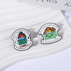 Sming Pins Esta pequeña luz mía Voy a dejar que brille Pin esmaltado Soporte emocional Basurero Broches de fuego Insignia de solapa - Product Image 1