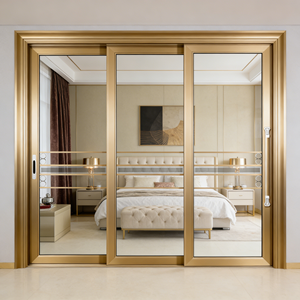 <span class=keywords><strong>GUAPO</strong></span> – Porte coulissante en alliage d'aluminium durable, insonorisée, anti-corrosion, design victorien, double vitrage trempé pour salle de bain et cuisine - Product Image 4
