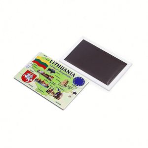 <b>Fridge</b> Lithuania Souvenir Crystal 3D Murano Glass Rectangle Round Magnet Customization - Product Image 5