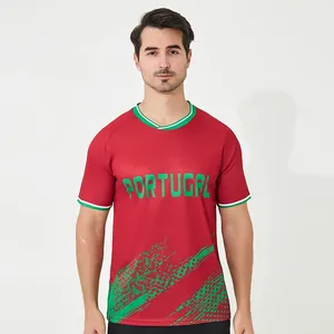 Camiseta <span class=keywords><strong>de</strong></span> Fútbol <span class=keywords><strong>de</strong></span> <span class=keywords><strong>Portugal</strong></span> para Hombre, <span class=keywords><strong>de</strong></span> Alta Calidad, Último Modelo Europeo, Manga Corta, Cómoda, Sublimada, <span class=keywords><strong>de</strong></span> Secado Rápido - Product Image 1