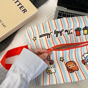 Bolsa de Almacenamiento de Cosméticos de <span class=keywords><strong>Viaje</strong></span> de Nailon con Cremallera Estilo Japonés Personalizada, Organizador Portátil para Viajes de Negocios, Linda Bolsa de Maquillaje con Dibujos Animados - Product Image 3