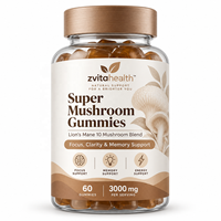 Gummies aux Super Champignons Marque Blanche 3000mg par Portion Concentration Clarté Végétaliennes à Base de Pectine Énergie Immunitaire