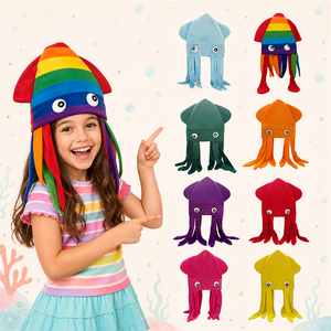 Chapeau Pieuvre Coloré, Coiffe Animale Mignonne, Casquette de Costume Nouveauté, Accessoire de Spectacle pour Enfants et Adultes, Idéal pour les Événements Déguisés - Product Image 1