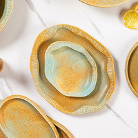 Assiettes en céramique – Ensemble de vaisselle en grès pour mariage, restaurant, collations, desserts, bœuf, steak, pâtes