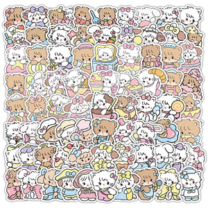 100 autocollants en vinyle amovibles pour skateboard, téléphone, ordinateur portable, décoration, nouveau design, chiens mignons blancs Maltese et Golden Retriever - Product Image 2