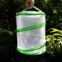 Terrarium Portable Écologique Respirant à Motif Uni Version Améliorée Cage à Insectes Pliable en Maille Conception Pop-up avec Fermeture Éclair pour Animaux de Compagnie
