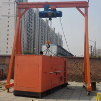 Mini-grue portative à hauteur réglable, 1 tonne, chariot élévateur mobile à cadre en acier, roues pivotantes universelles, utilisation en atelier