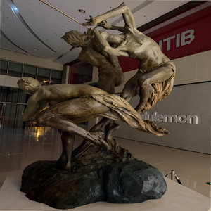 Escultura <span class=keywords><strong>de</strong></span> fundición chapada en bronce <span class=keywords><strong>de</strong></span> artistas <span class=keywords><strong>de</strong></span> circo con posturas artísticas tensas, figurita 3D para coleccionables <span class=keywords><strong>de</strong></span> arte - Product Image 4