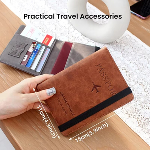 Porta Tarjetas RFID A0395, Funda de Pasaporte de Cuero PU y Cartera, Accesorios Esenciales de Viaje para Mujeres, Hombres y Familias en Vacaciones - Product Image 5
