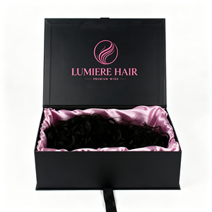 Premium Pink <b>Magnetic</b> Rigid Cardboard <b>Gift</b> <b>Box</b> for Wig Packaging Recycled Materials Four-Color Printing Customizable Logo/UV - Product Image 1