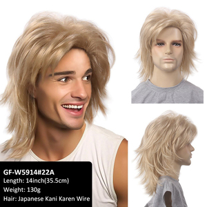 ชุดวิกผมผู้ชายแบบเต็มหัวสุดหล่อใหม่วิกผมผู้ชายย้อนยุคมีขนนุ่มปุกปุยผมหน้าม้า - Product Image 6