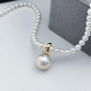 Colgante de Plata S925 con Cuentas Redondas de 9-13 mm, Accesorios de Perlas para DIY, Colgante de Collar con Hebilla Vacía 31156 - Product Image 2