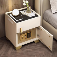 Table de chevet intelligente de luxe moderne chargeur de radio sécurisé haut-parleur Bluetooth affichage tricolore en bois léger pour les hôtels