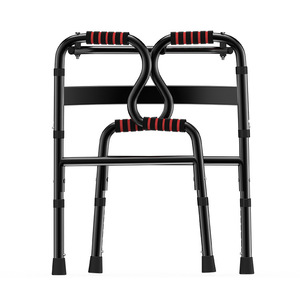 Venta al por mayor de fábrica de andaderas para personas mayores, andaderas negras, bastones de cuatro patas para rehabilitación de fracturas, bastones de aleación de aluminio. - Product Image 1