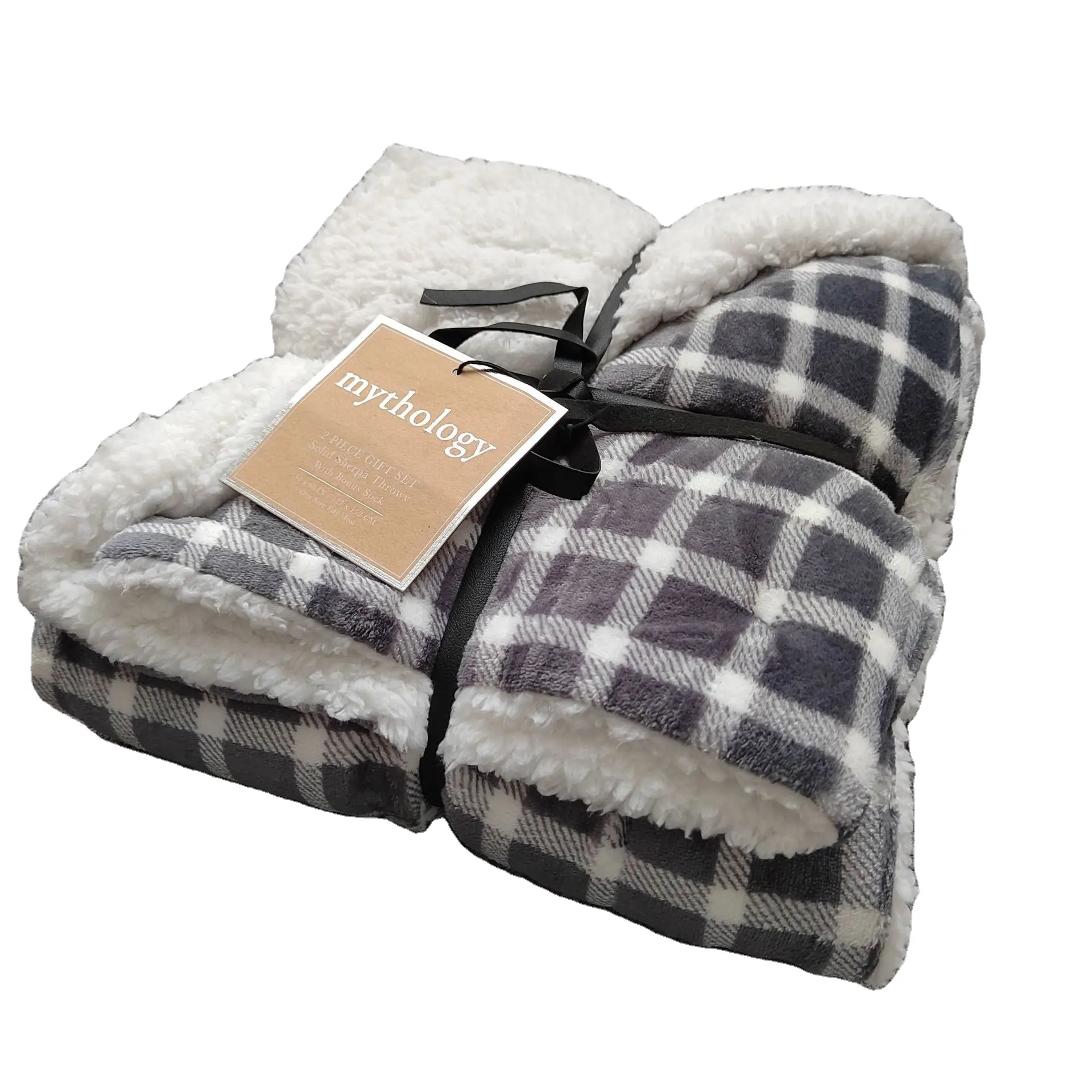 Thickened Double Layer Flannel Lamb Blanket Winter Thickened Printing Inventory Flannel Double Layer Blanket