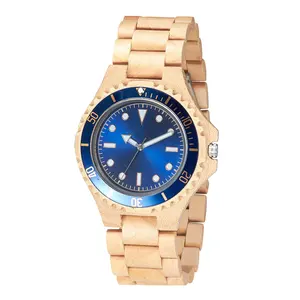 ダイバースタイルOemメープルブルーウッドウォッチ男性Holzuhren Reloj De Pulsera De Madera Montre En Bois Homme