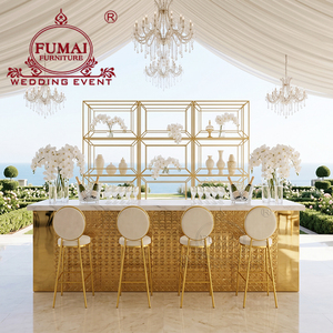 Mostrador de Bar de acero inoxidable dorado para Bodas de restaurante comercial para eventos - Product Image 1