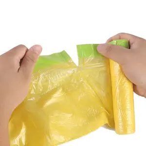 Оптовая продажа, экологически чистый мешок для мусора, биоразлагаемый красочный печатный портативный парфюмерный мешок для мусора на шнурке из Китая
