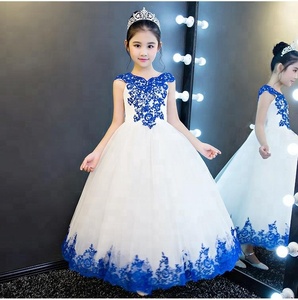 Nouvelle robe de mariée pour enfants, robe de fête d'été, robe de demoiselle d'honneur en dentelle, robe de fée fleurie - Product Image 2