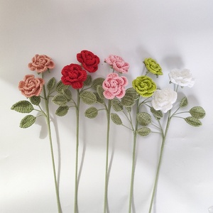 <b>Artificial</b> <b>Flower</b> Woolen Rose Crochet <b>Flower</b> Handmade Knitted Rose <b>Flowers</b> for Valentine's Day Gift - Product Image 3