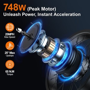 750W 48V Brushless Rear <b>Hub</b> Motor 7-Speed Full Suspension Sport 7speed Mountain Bike - Product Image 3
