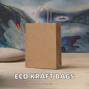 Wholesale Eco Reusable <b>Biodegradable</b> Carry Craft Boutique Gift Shopping <b>Packaging</b> Pink Brown Kraft Paper Bag - Product Image 3