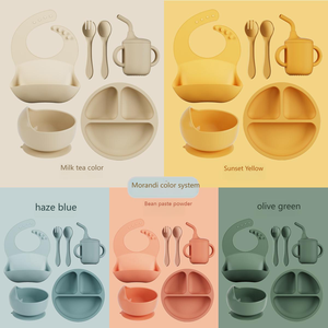 Vajilla de Silicona para Niños, Juego de 6 Piezas, Cuchara de Silicona para Bebés, Babero de Aprendizaje para Comer, Tazón con Ventosa, Venta al por Mayor - Product Image 5