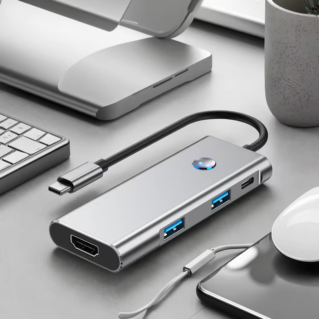 7-in-1 Multi-Port USB C Docking Station Adapter 4K 60Hz for HDMI USB 3.0 USB C 3.0 PD 100w Fast Charging Screen Switch Metal