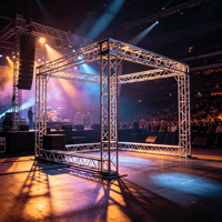 Sistema de armazón de aluminio de carga pesada para escenarios, armazón irregular especial, armazón de pórtico, armazón de techo, armazón de arco para telón de fondo de escenario de conciertos