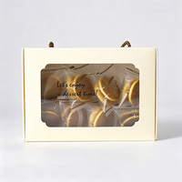 Boîte cadeau portable pour nougat, présentoir à fenêtre, emballage pour gâteaux madeleine, boîte de boulangerie en carton blanc, logo personnalisé, fabricant en gros