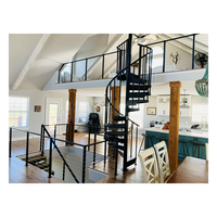 Escalier en spirale compact avec marches en aluminium de 70 cm et main courante pliable pour camping-car, bateau, garage – Solution de rangement optimisée