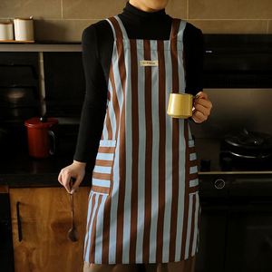 New Design Polyester Waterproof Cross Strap Household <b>Kitchen</b> <b>Apron</b> for Women with Pockets - Product Image 1