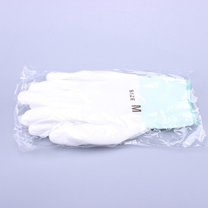 Guantes de trabajo de nailon, manguitos de mano de PU, 13 calibres, blancos - Product Image 2