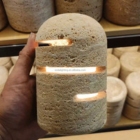 Nouvelle lampe de table en marbre LED avec commande tactile moderne, style pierre de grotte, lumière blanc chaud, alimentée par batterie pour usage intérieur