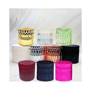 Vases à bougies de luxe en gros, 8oz 12oz, grands, vides, noir mat et or, avec couvercle plat, pour la fabrication de bougies - Product Image 1