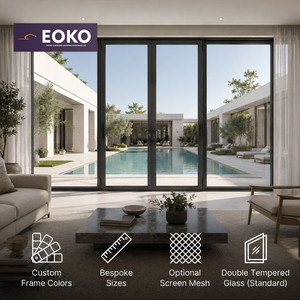 Porte coulissante en aluminium EOKO au design contemporain, profil 6063-T5, porte de patio minimaliste pour les développeurs immobiliers - Product Image 1