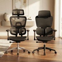 Chaise de bureau ergonomique moderne pivotante avec support lombaire en maille, appui-tête réglable, chaises inclinables de luxe personnalisables