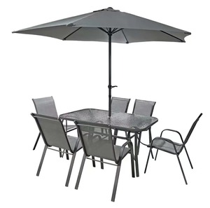 Set di Mobili da <span class=keywords><strong>Giardino</strong></span> in Acciaio con <span class=keywords><strong>Tavolo</strong></span>, Sedie e Ombrellone per Esterni - Product Image 5