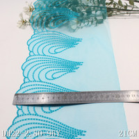 Dentelle en tissu voile en maille, forme de coquille, 19 cm, fine, douce, noire, broderie, bordure en dentelle pour vêtements grande taille pour femmes, accessoire