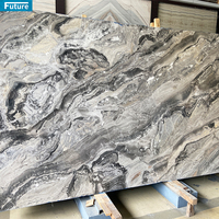 Vente en gros de grandes dalles de marbre gris fantôme naturel de luxe polies pour hôtel, comptoir de cuisine, table, mur de salle de bain, carrelage de sol, escalier