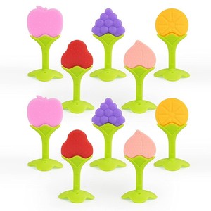 Anneau <span class=keywords><strong>de</strong></span> <span class=keywords><strong>dentition</strong></span> d'angle en silicone souple pour bébé, sans BPA, motif fruits amusants, certifié CE, étanche et facile à nettoyer - Product Image 4