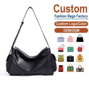 Custom Fashion Women's <b>Shoulder</b> <b>Bag</b> Genuine Leather Zip Closure Single <b>Strap</b> Minimalist Style All Seasons Daily Use - Product Image 1
