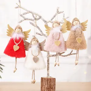 नई क्रिसमस की सजावट प्यारा मिनी गुड़िया क्रिसमस उपहार लवली एन्जिल लटकन एन्जिल पंख गहने क्रिसमस पेड़ सजावट