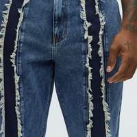 XJYD Fournisseur de Vêtements Tendance – Jean en Denim Délavé et Lavable 100% Coton avec Patchs et Logo Personnalisé – Style Vintage pour Homme