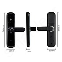 Goedkope Prijs Smart Deurslot Wifi Tuya Ttlock App Afstandsbediening Vingerafdruk Digitaal Toetsenbord Nfc Code Smart Lock Voor Hotel