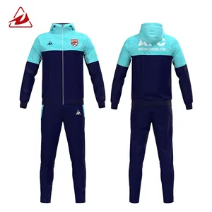 Jaqueta e calça de futebol com capuz para homens, jaqueta e calça com zíper 210/280g personalizada de alta qualidade para treino de futebol, roupa de treino