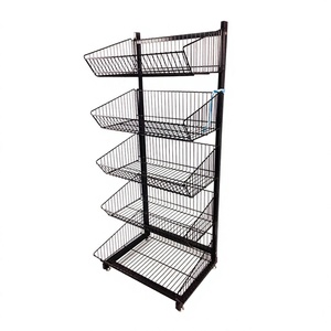 Estante de Exhibición de Metal de 5 Niveles con Recubrimiento en Polvo, Estante Promocional Independiente para Almacenamiento en Supermercados y Minoristas - Product Image 3