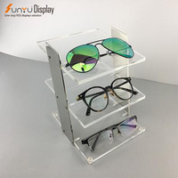 Présentoir à lunettes multicouches créatif personnalisé Présentoir à lunettes de soleil en acrylique personnalisé Présentoir en plexiglas à 3 couches du sol au plafond